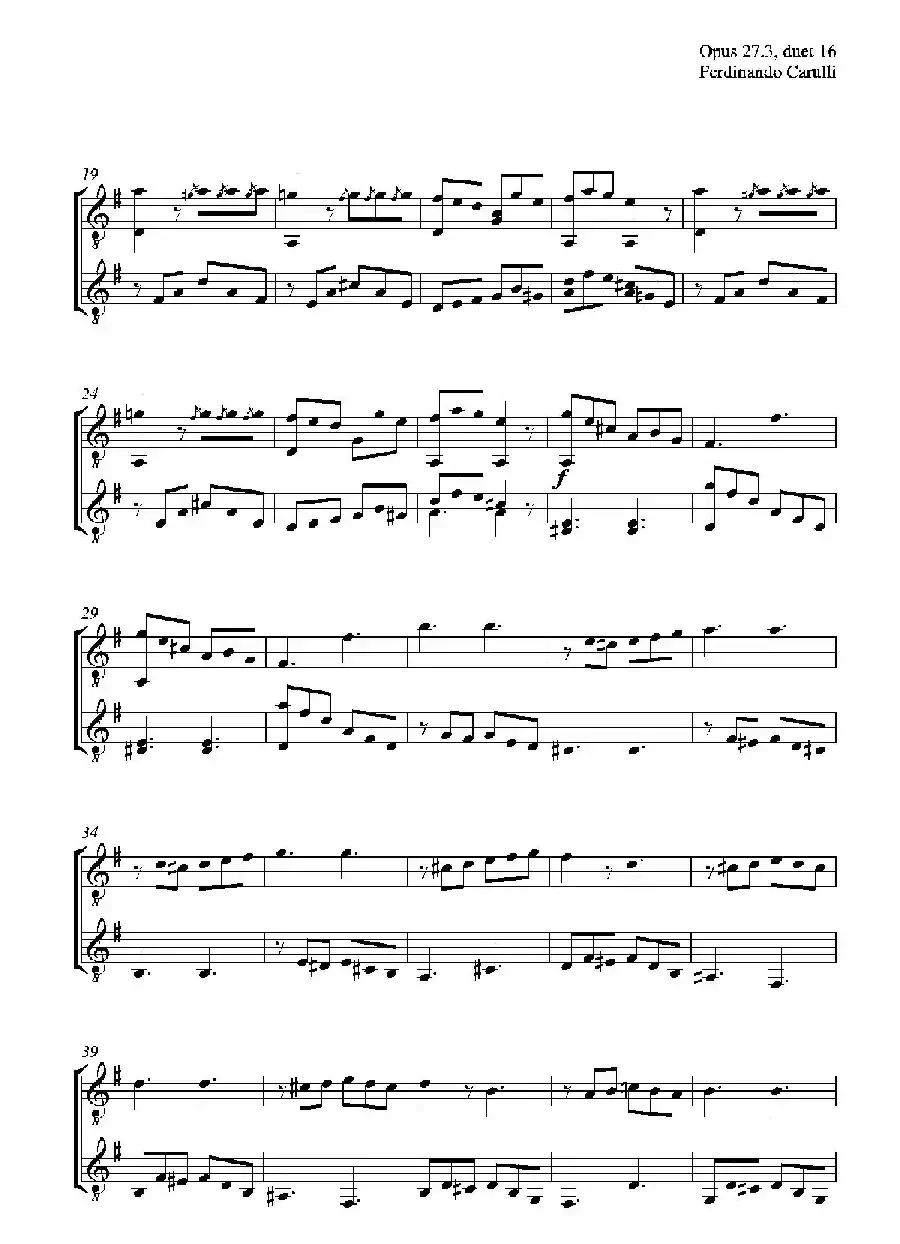 Metodo Completo Op.27-3（古典吉他二重奏练习·16）
