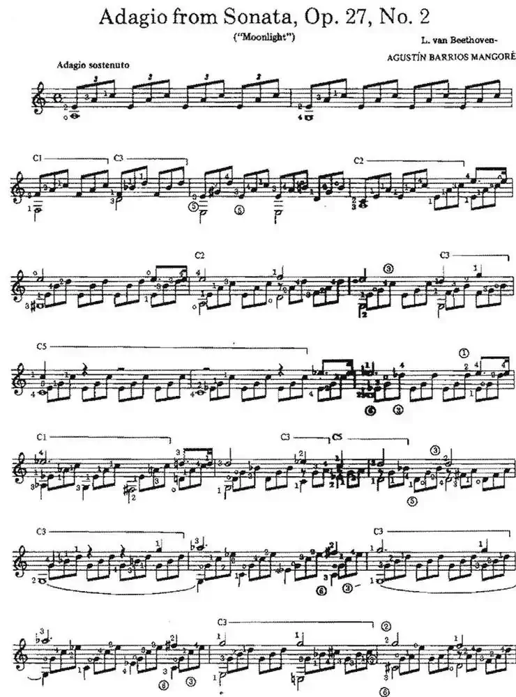 Adagio from SonataOp.27No.2（古典吉他）