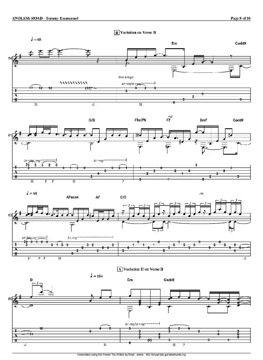 tommy emmanuel：endless road（指弹吉他）