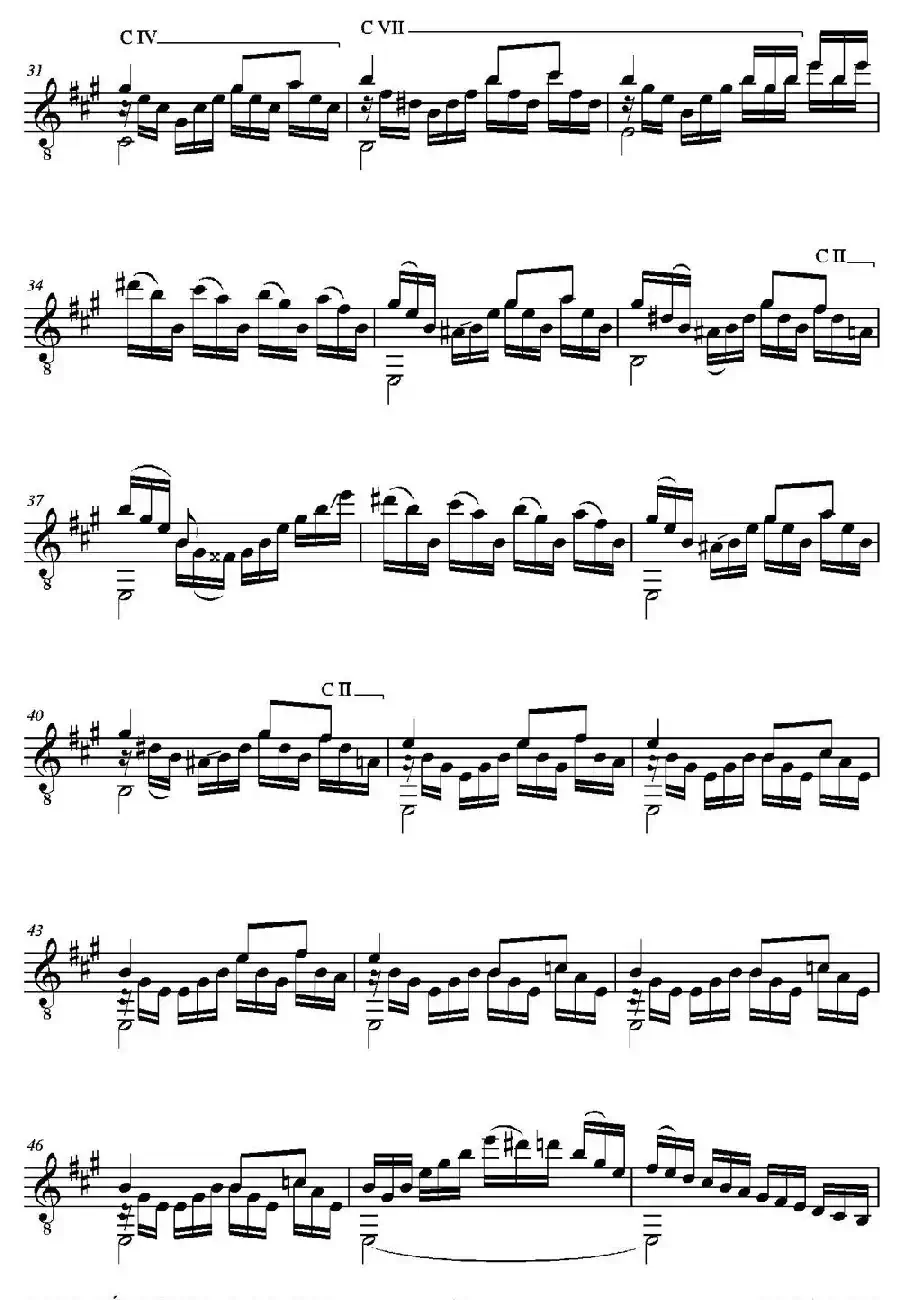 ESTUDIO BRILLANTE(Arreglado sobre un tema de Jean-Delphin Alard)（古典吉他）