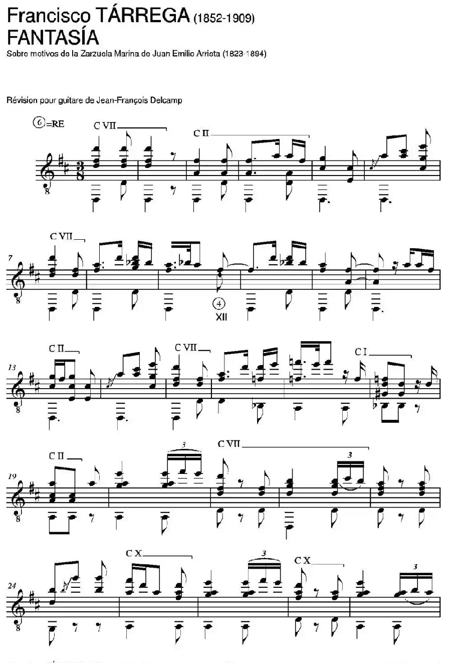 FANTASIA(Sobre motivos de la Zarzuela Marina de Juan Emilio Arrieta)（古典吉他）