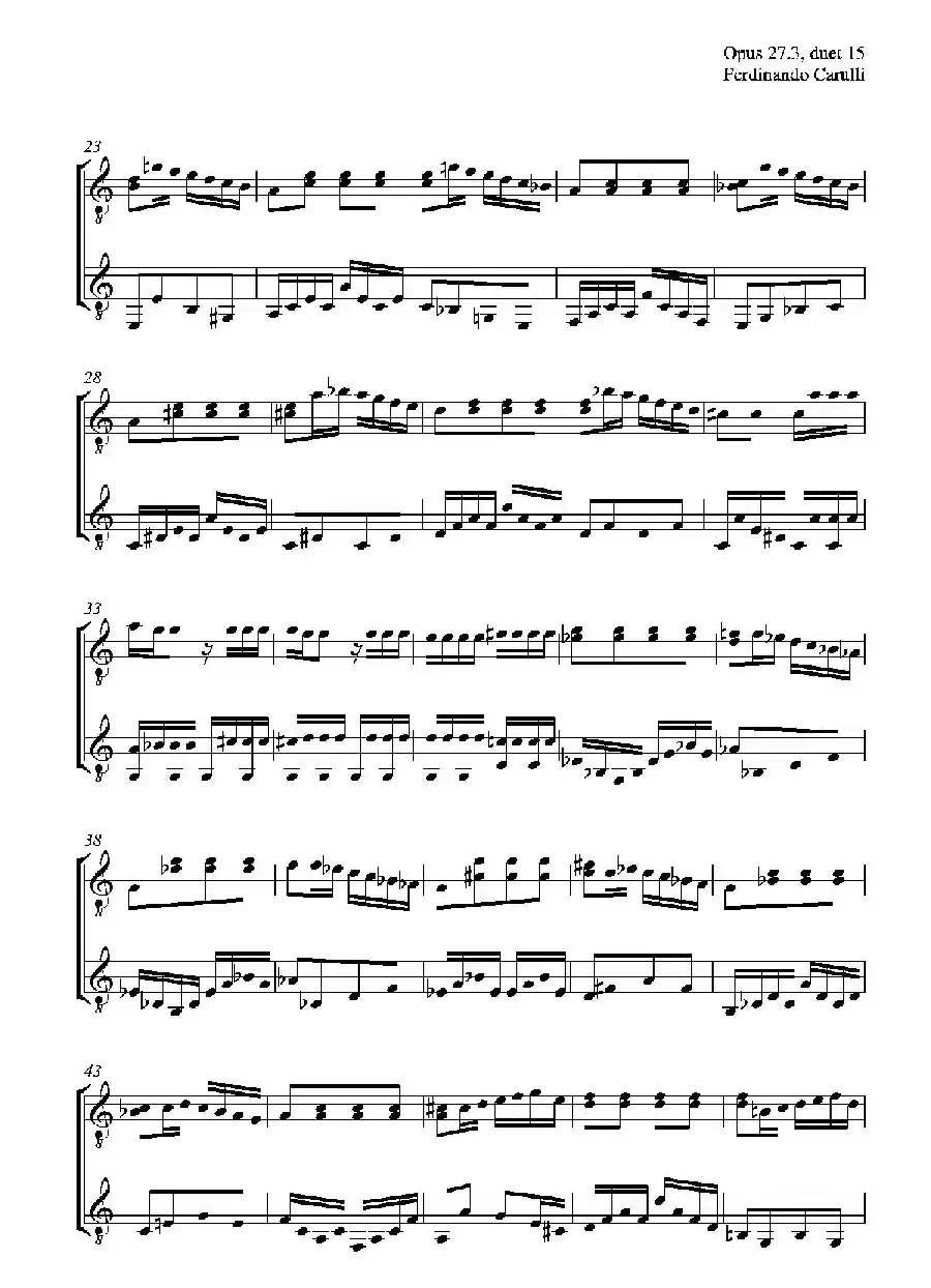 Metodo Completo Op.27-3（古典吉他二重奏练习·15）