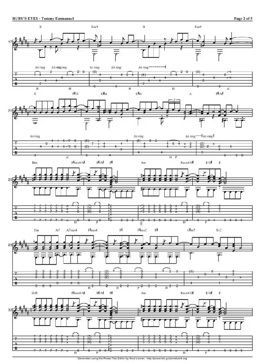 tommy emmanuel： rubys eyes（指弹吉它）