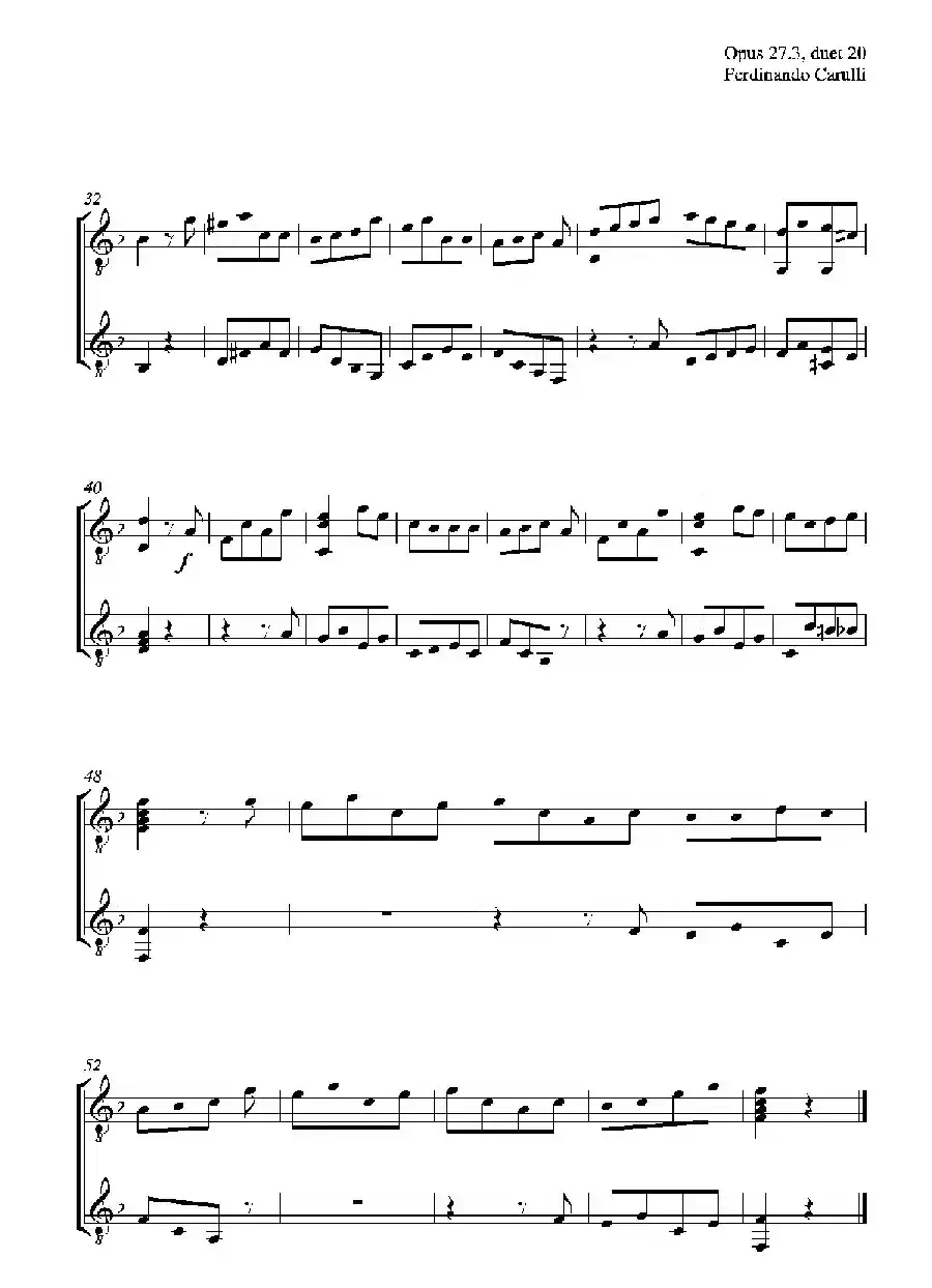 Metodo Completo Op.27-3（古典吉他二重奏练习·20）