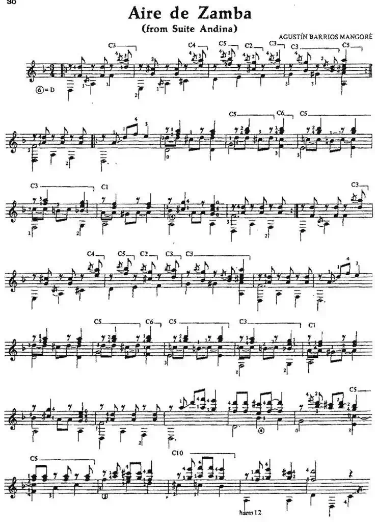 Aire de Zamba（古典吉他）