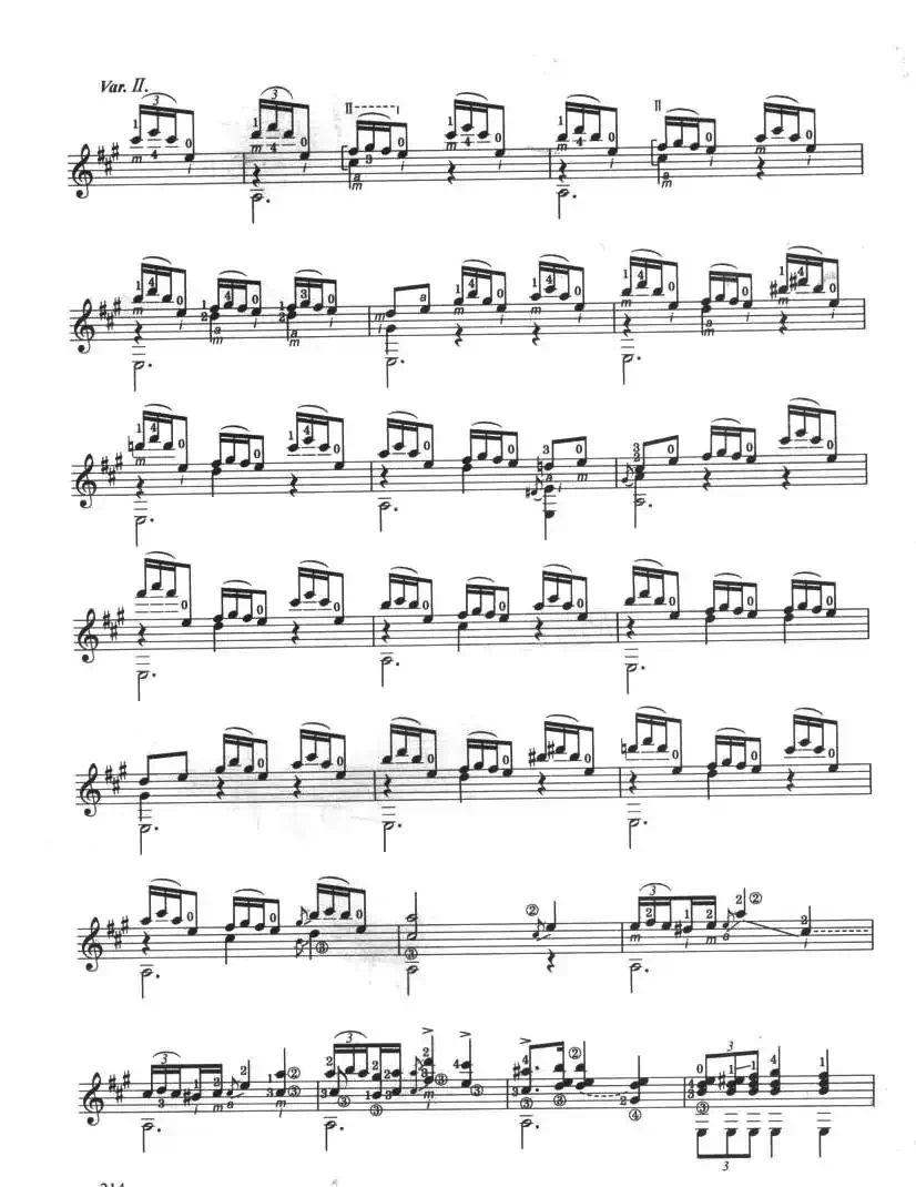 古典吉他考级十级外国乐曲A组（3、威尼斯狂欢节主题与变奏）