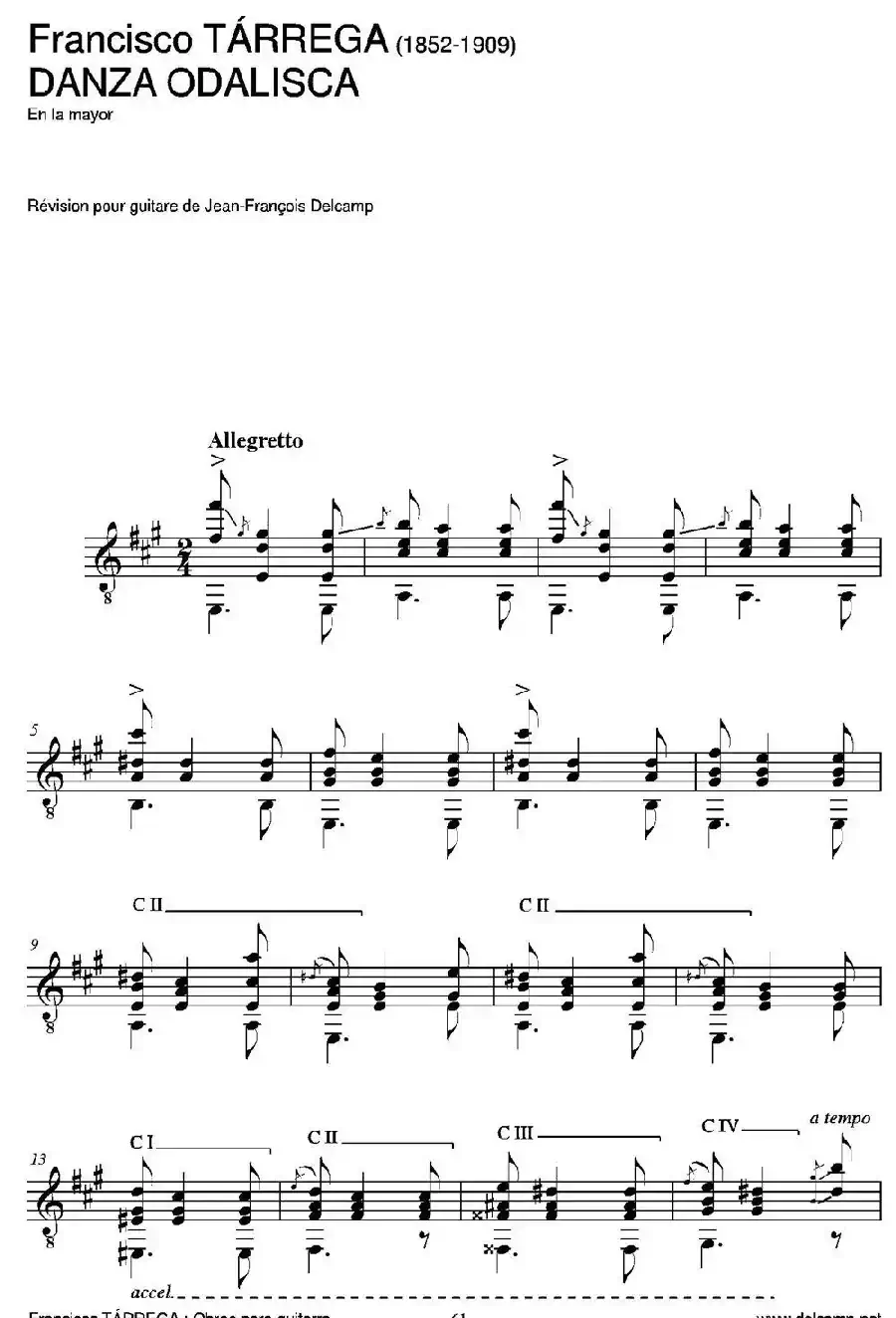 DANZA ODALISCA(En la mayor)（古典吉他）