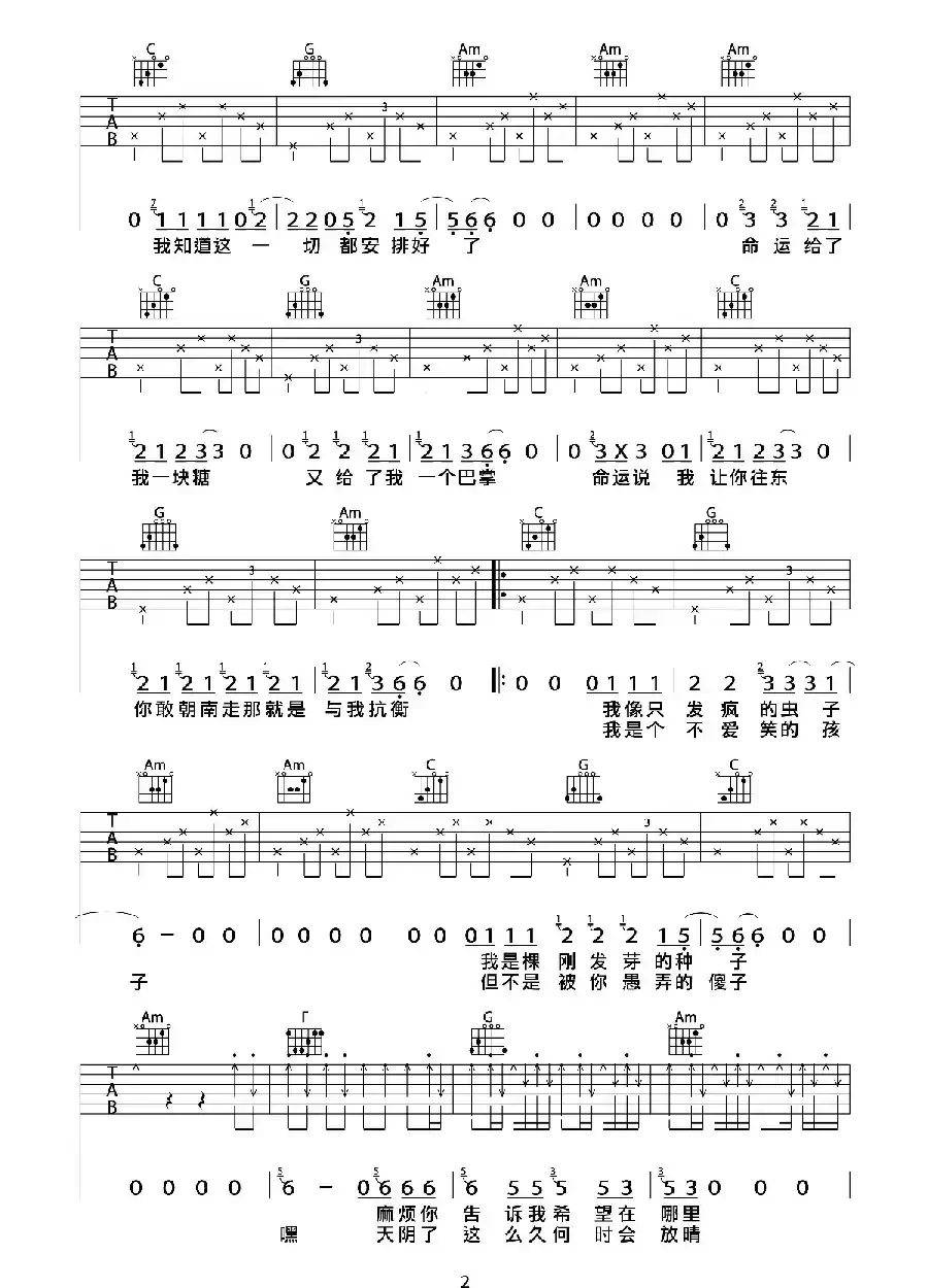 浮游（赵雷词曲、巍小琪制谱版）