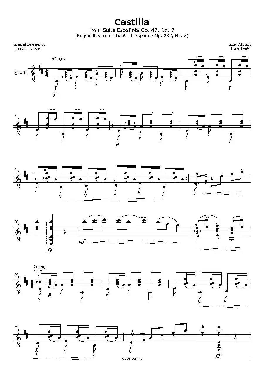 Albeniz Castilla（古典吉他）