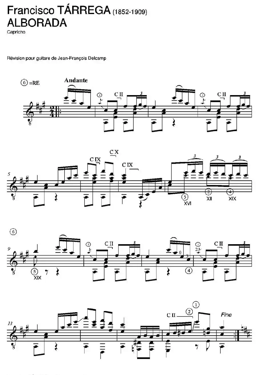 ALBORADA(Capricho)（古典吉他）
