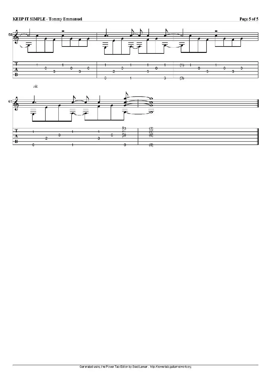 tommy emmanuel：keep it simple（指弹吉他）