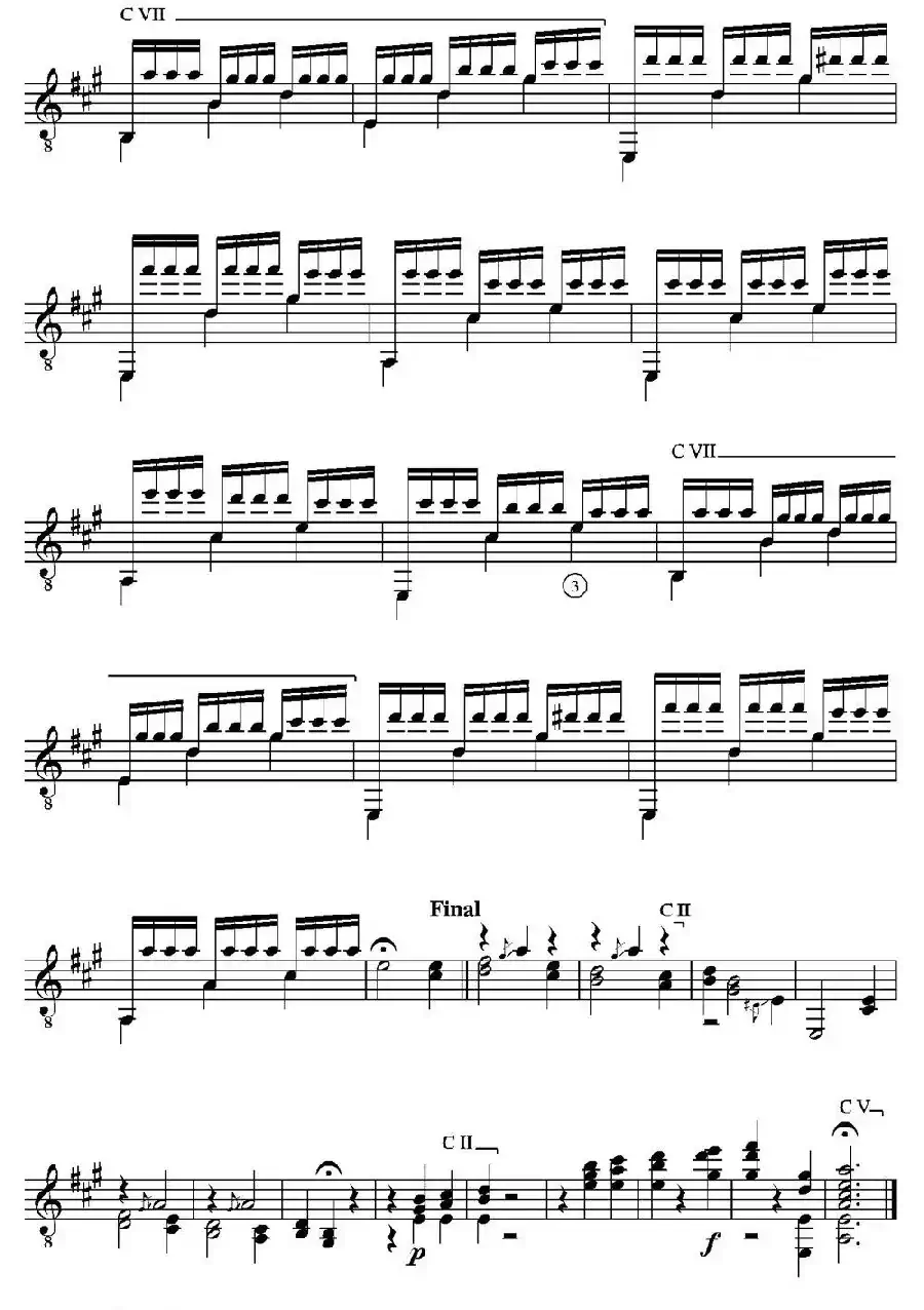 EL CARNAVAL DE VENECIA(Grande variaciones sobre un tema de Niccolo Paganini)（古典吉他）