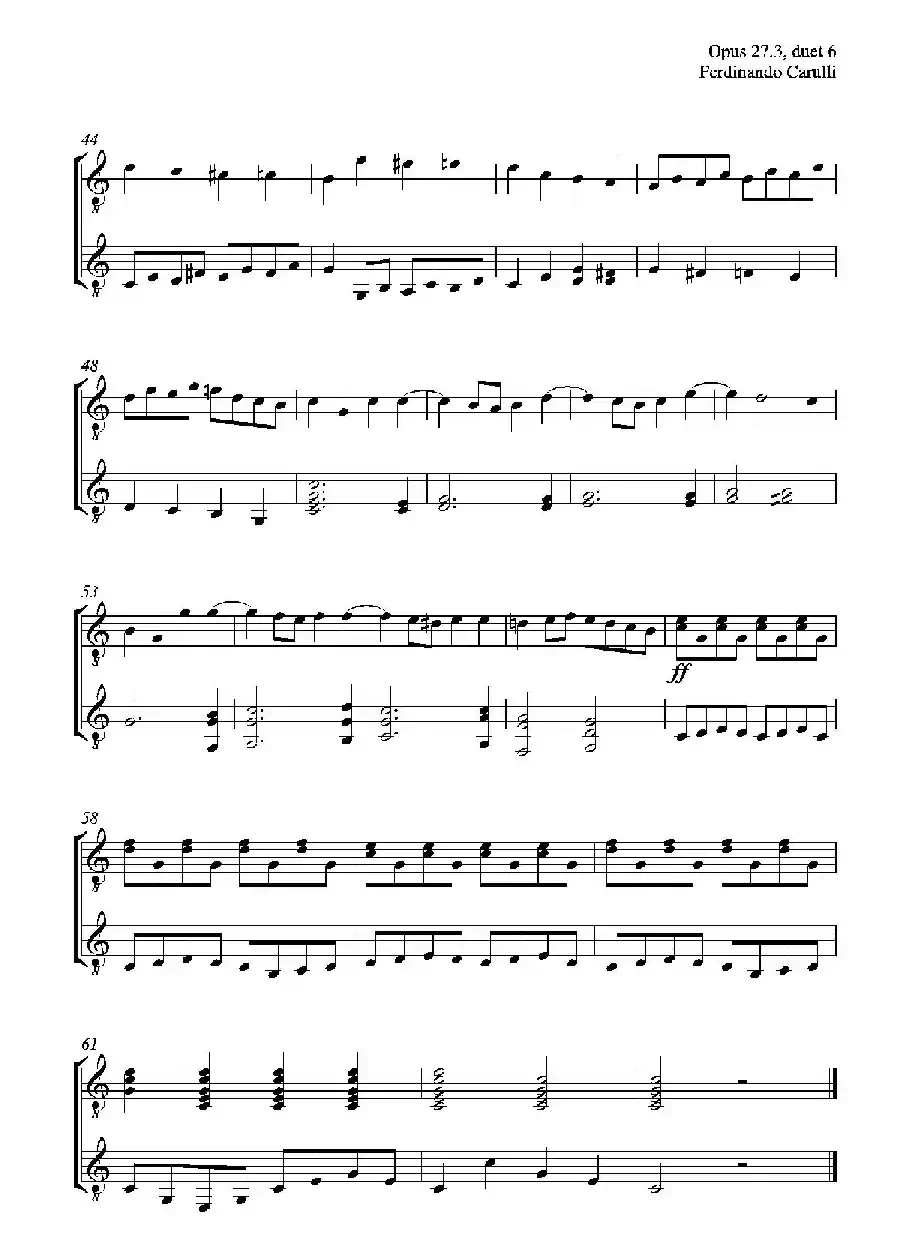 Metodo Completo Op.27-3（古典吉他二重奏练习·6）