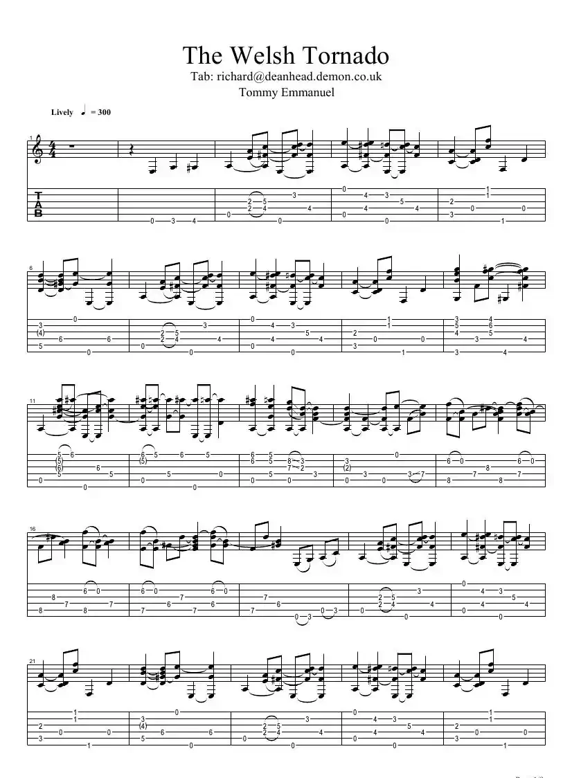 tommy emmanuel：the welsh tornado（指弹吉它）