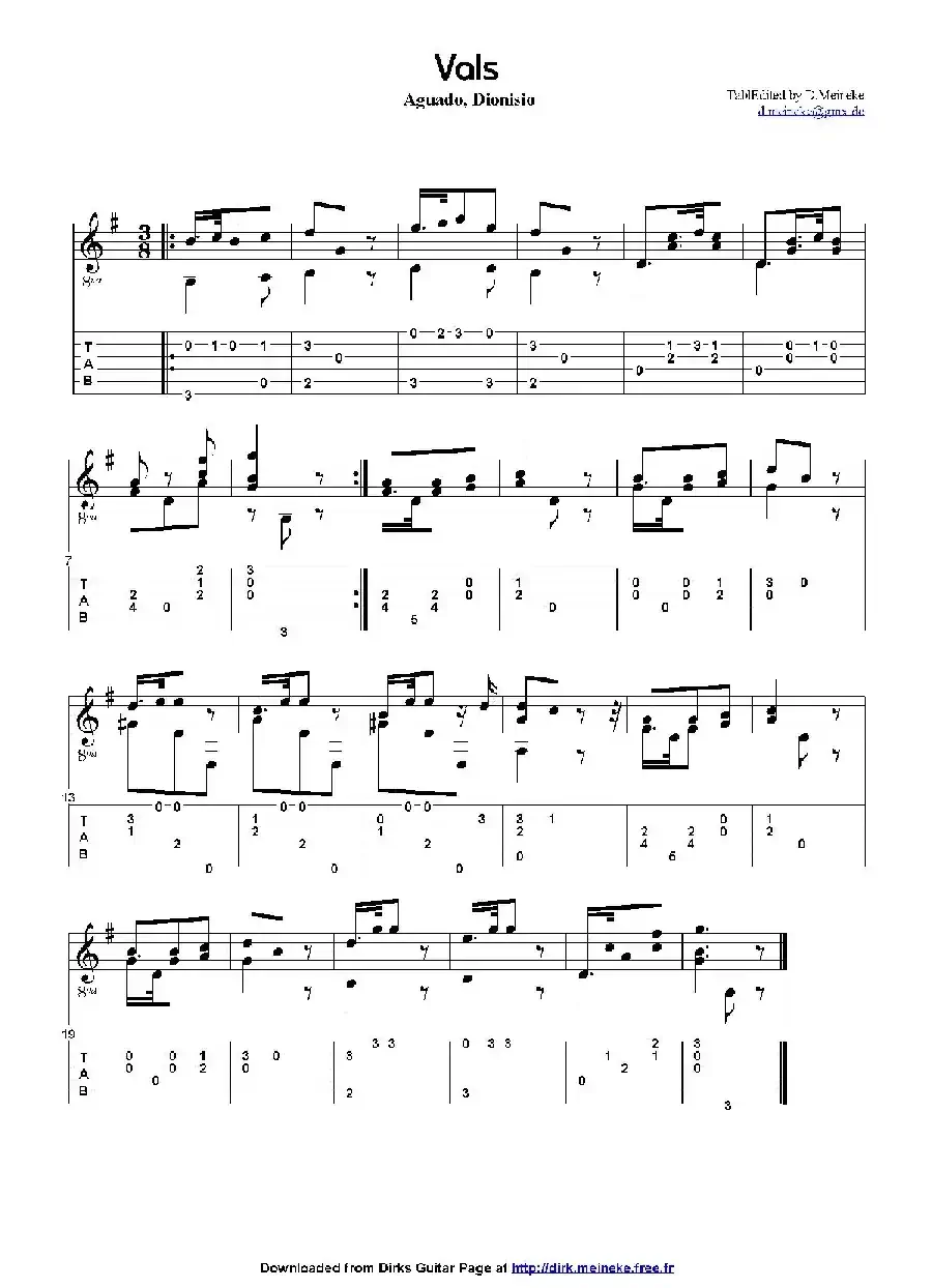 aguado vals（古典吉他）