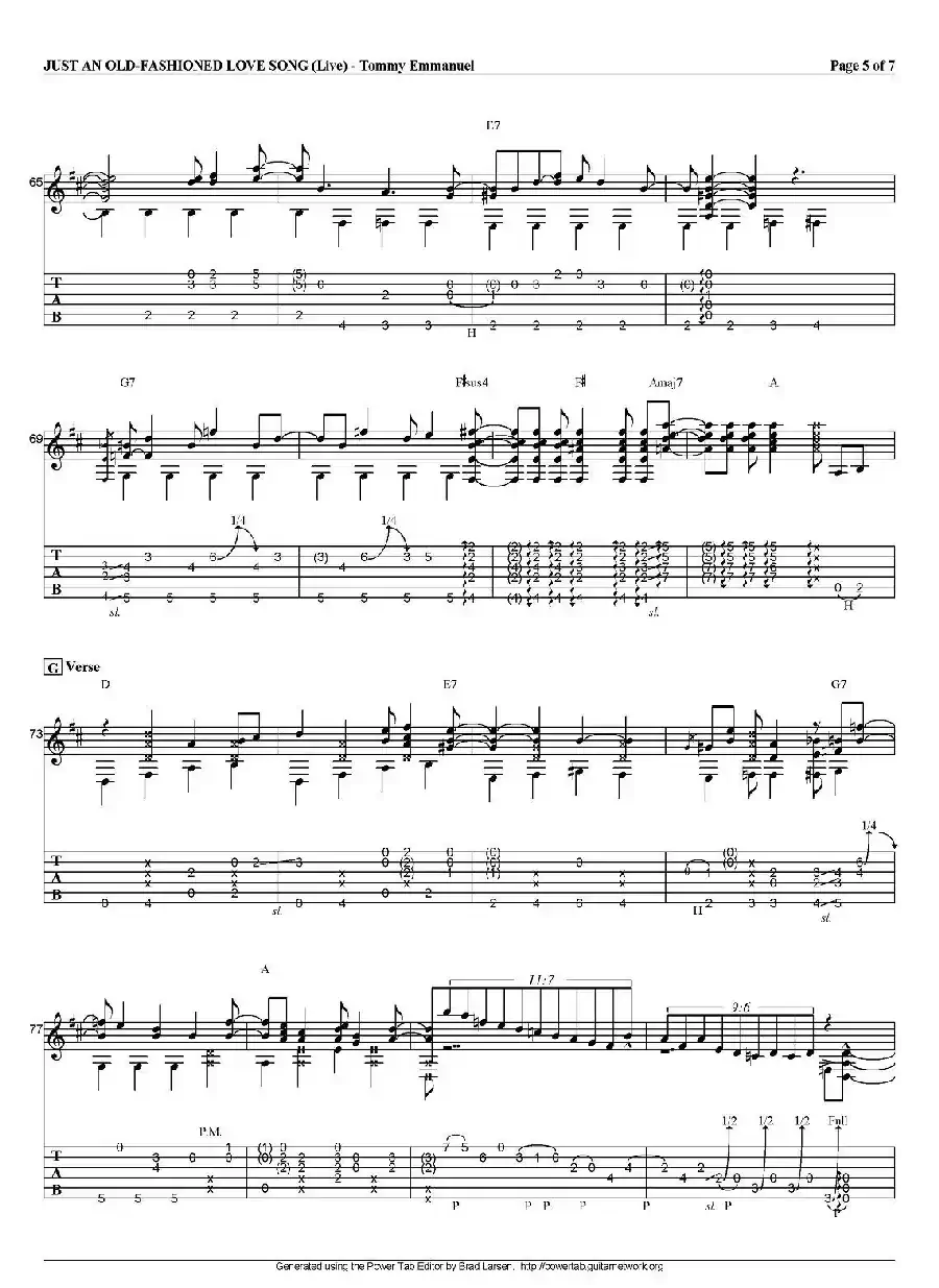 tommy emmanuel：just an old fashioned love song（指弹吉他）