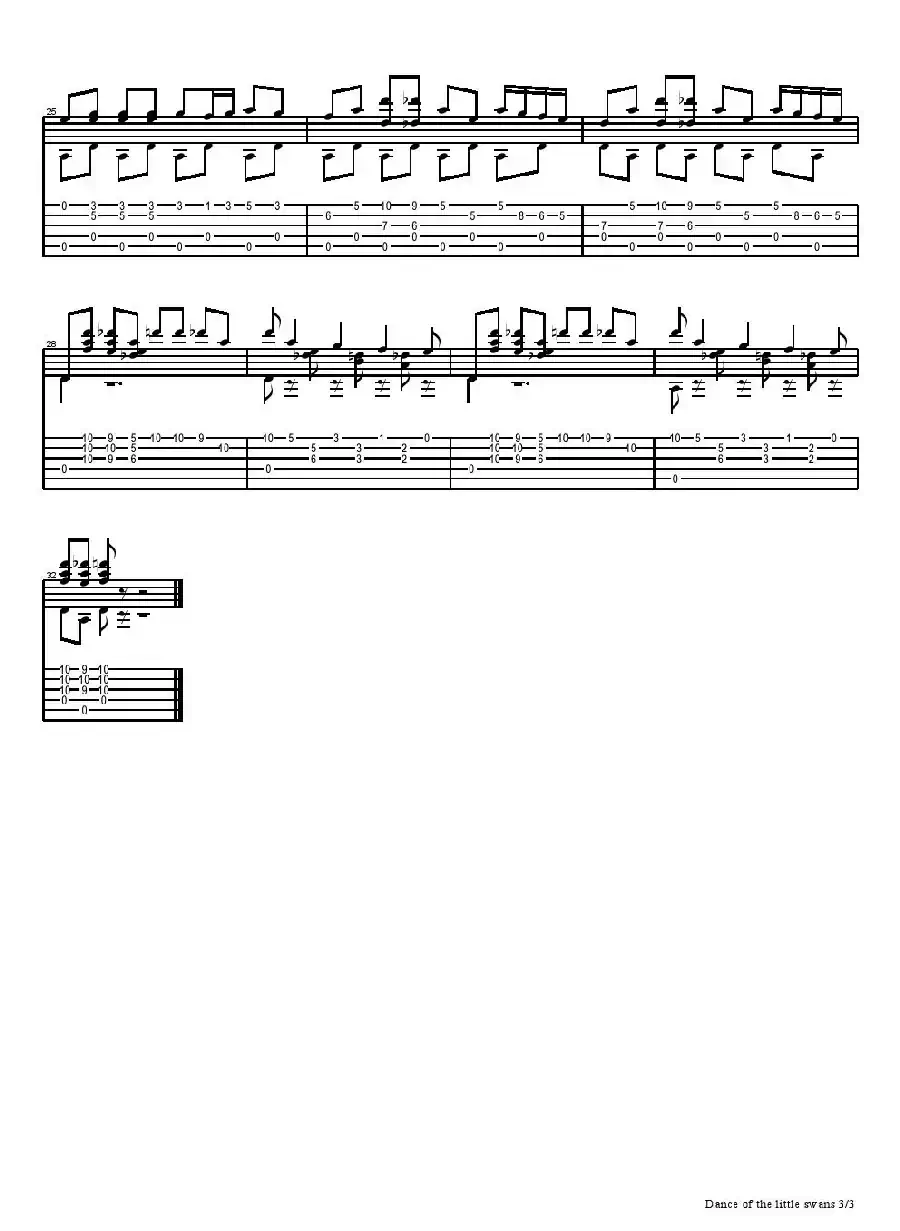 Dance of the little swans（五线谱+六线谱）
