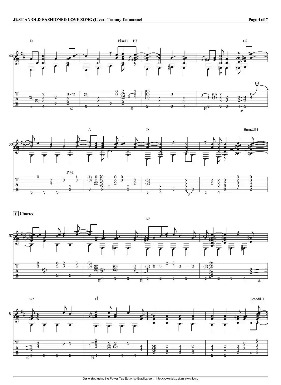 tommy emmanuel：just an old fashioned love song（指弹吉他）