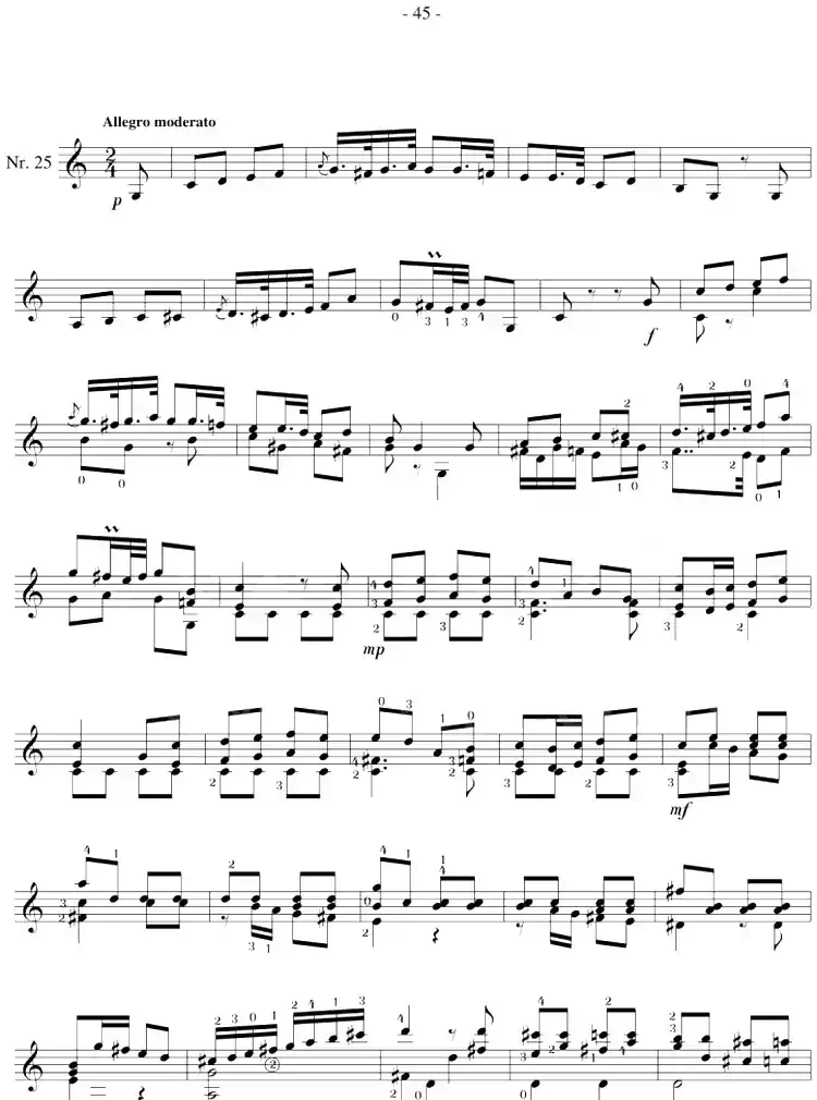 著名古典吉他练习曲（25）