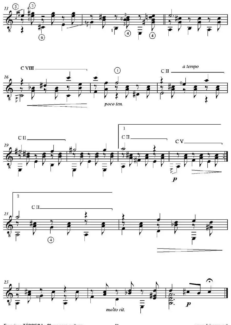 PRELUDIO NUMERO 2(A mi queridisimo discipulo Miguel Llobet)（古典吉他）