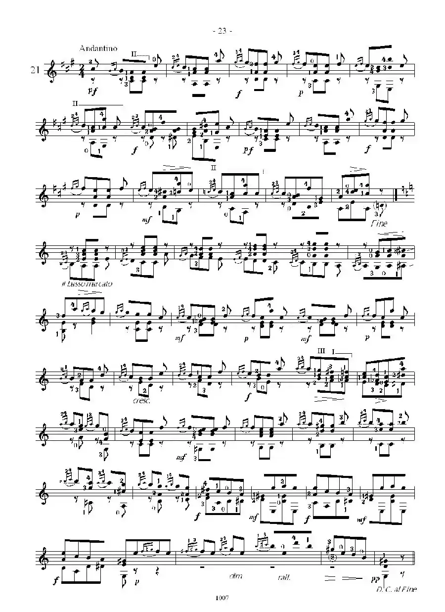 卡尔卡席25首练习曲之21——25