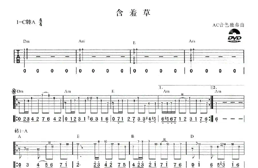 含羞草（AC音色电吉他独奏曲）