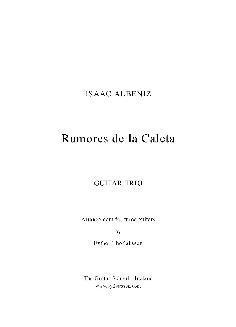 Rumores de la Caleta(Guitar TRIO)（古典吉他）