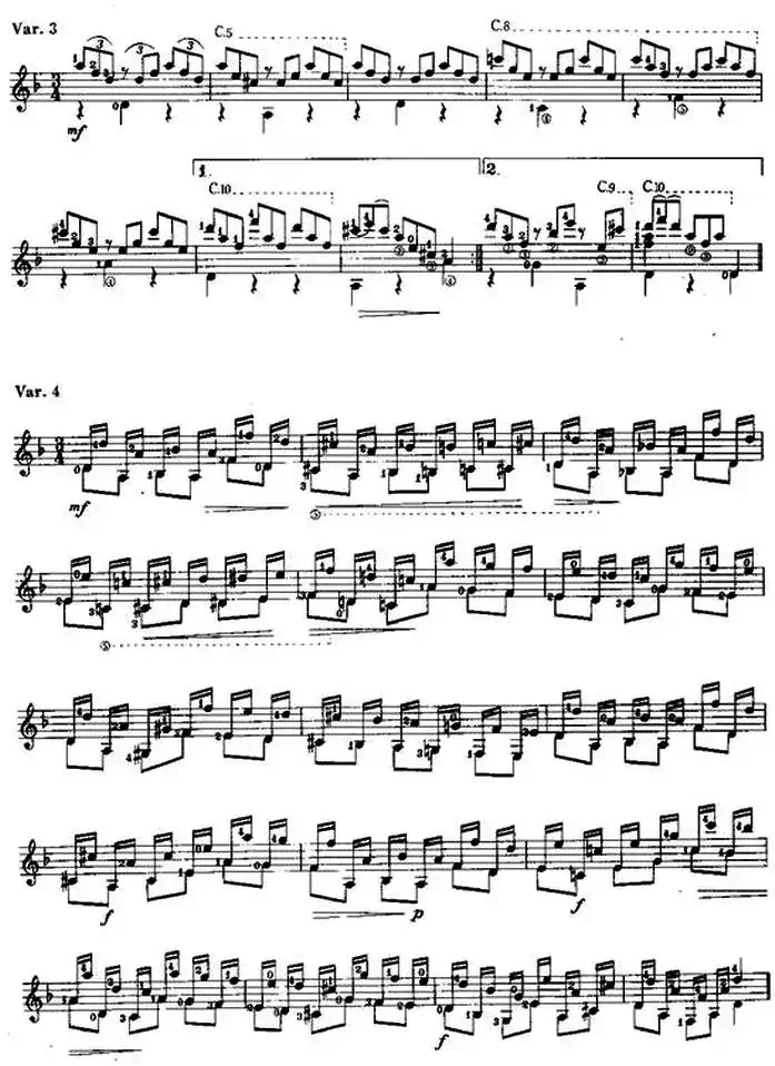 西班牙弗里亚斯主题变奏曲（古典吉他）