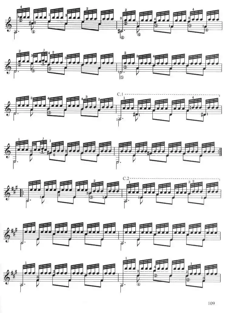 古典吉他考级七级外国乐曲A组（4、阿尔汗布拉宫的回忆）