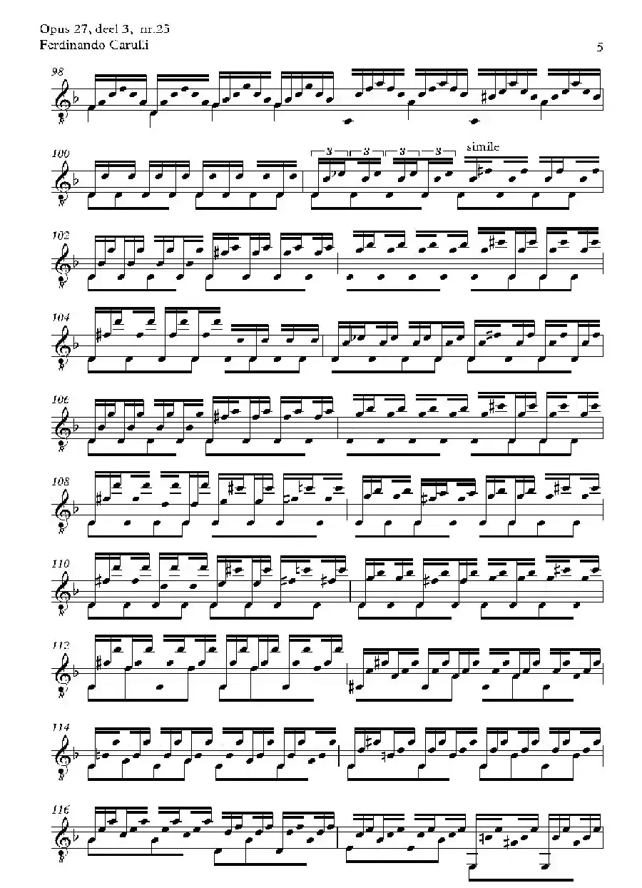 Metodo Completo Op.27-3（古典吉他二重奏练习·25）