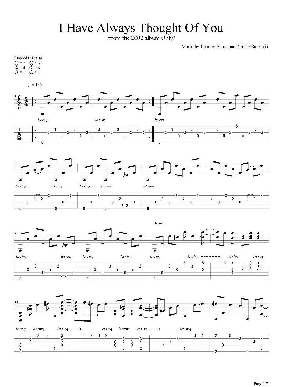 tommy emmanuel：i have always thought of you version 2（指弹吉他）
