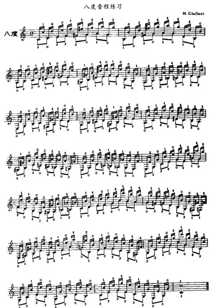 古典吉他八度音程练习