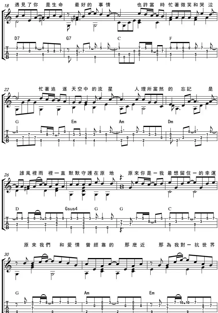 小幸运（尤克里里弹唱谱）