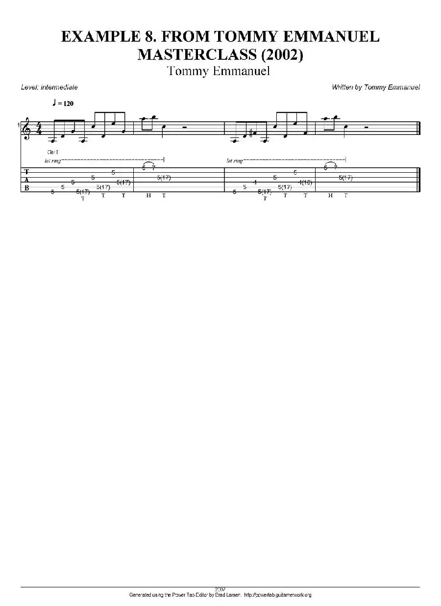 tommy emmanuel：masterclass example-8（指弹吉他）