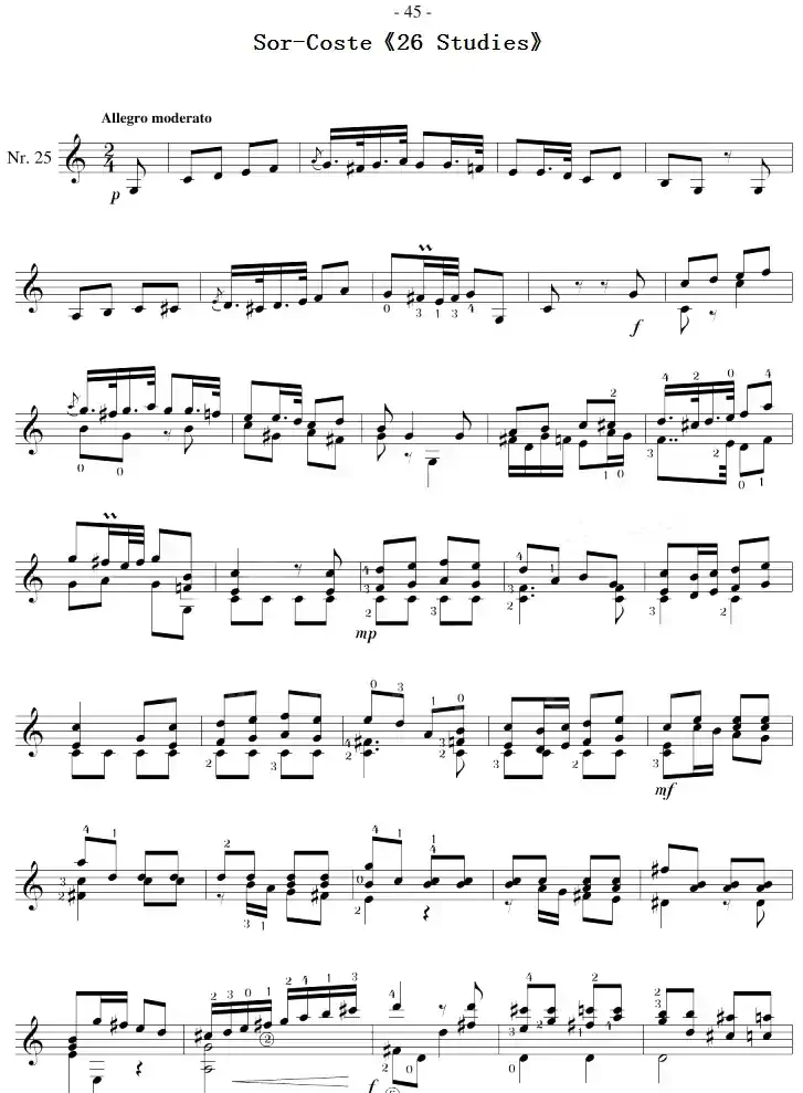 Sor-Coste《26 Studies》（STUDY 25）