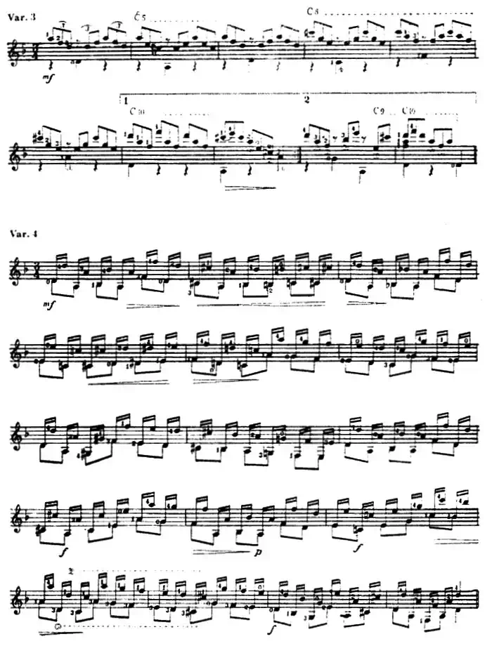西班牙主题变奏曲（古典吉他）