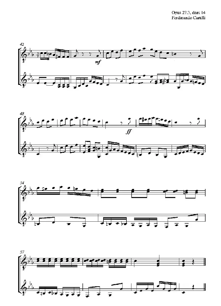 Metodo Completo Op.27-3（古典吉他二重奏练习·14）