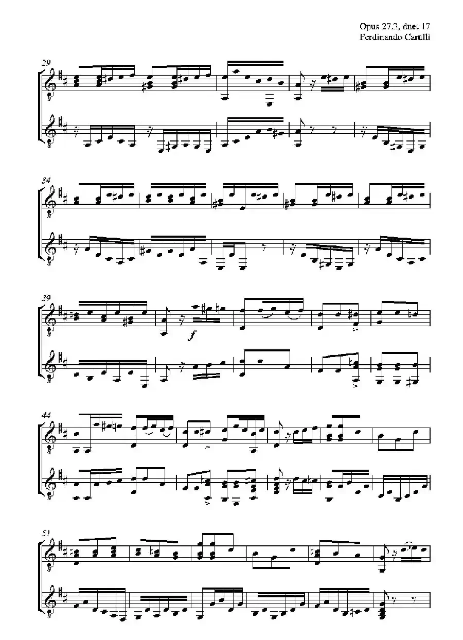 Metodo Completo Op.27-3（古典吉他二重奏练习·17）