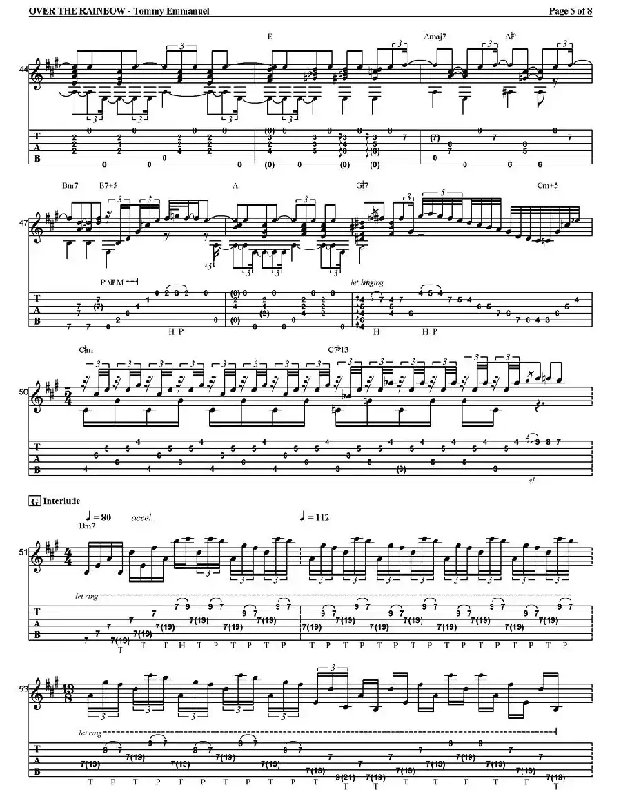 tommy emmanuel：over the rainbow（指弹吉他）
