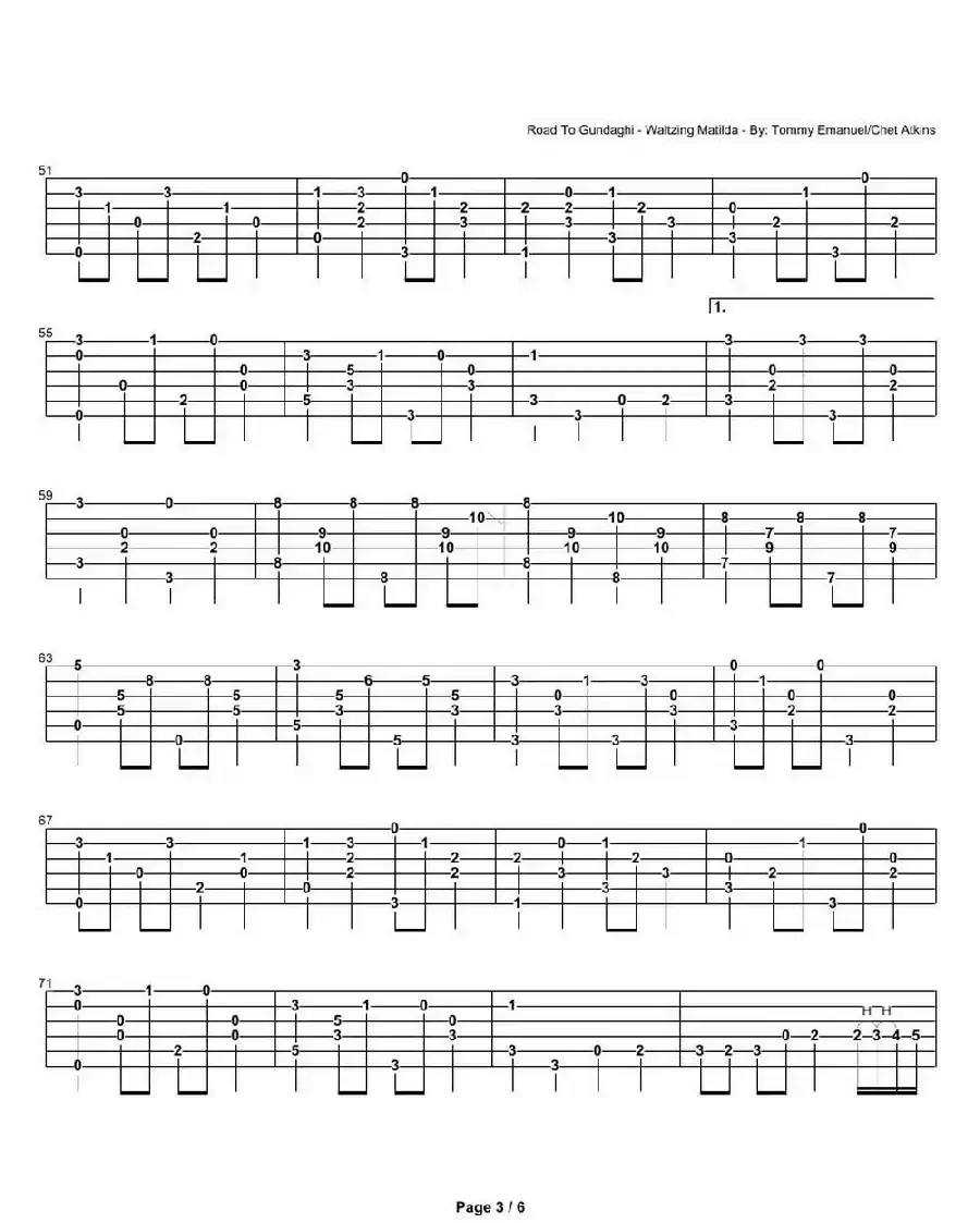 tommy emmanuel： road to gundaghi waltzing matilda（指弹吉它）