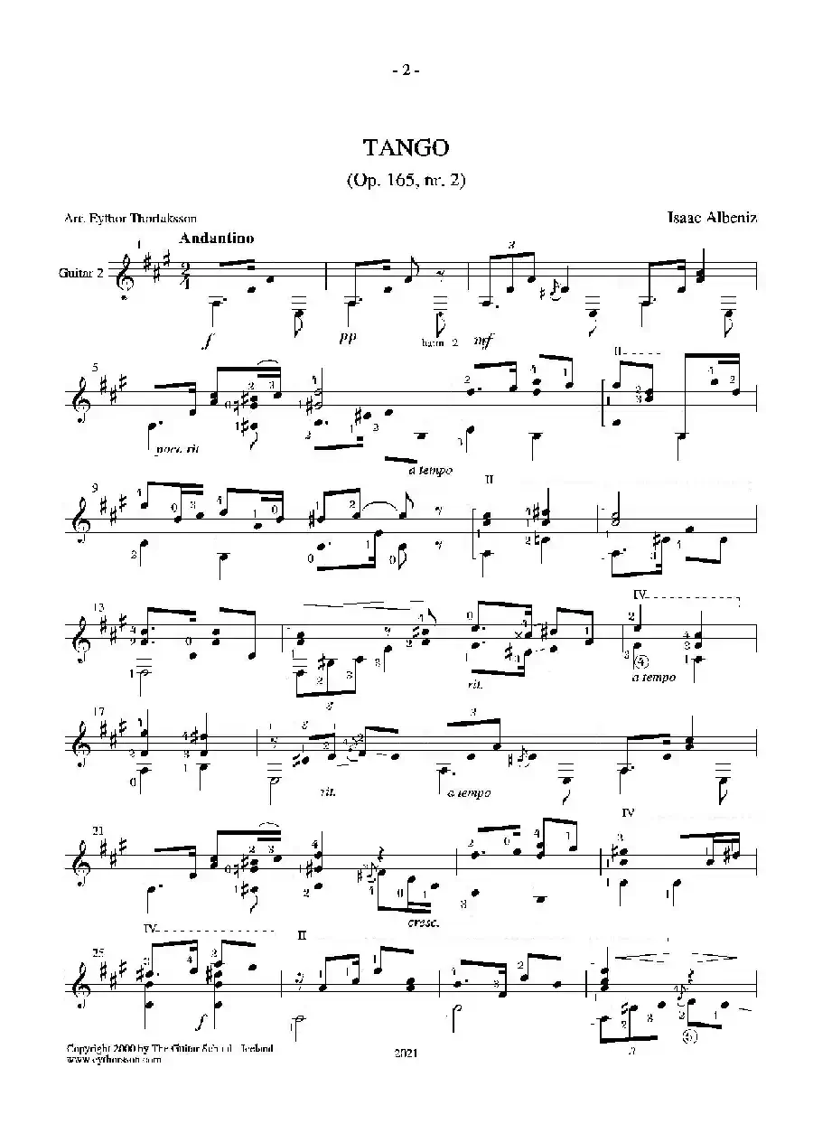 Tango(Guitar Duett)（古典吉他）