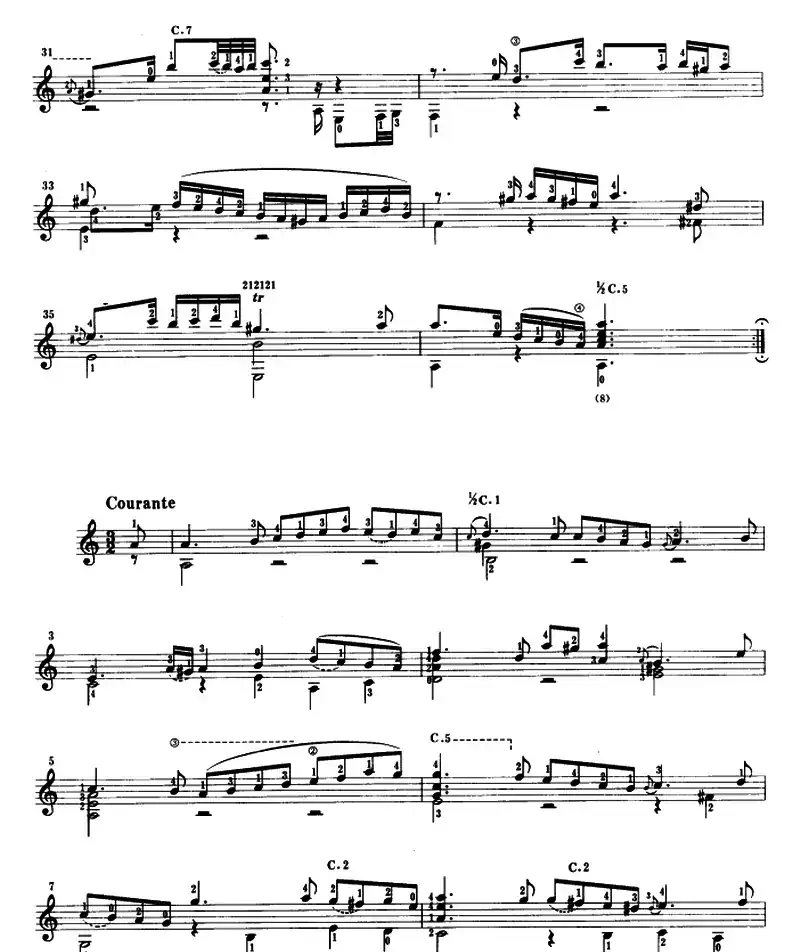 第三鲁特琴组曲（古典吉他）