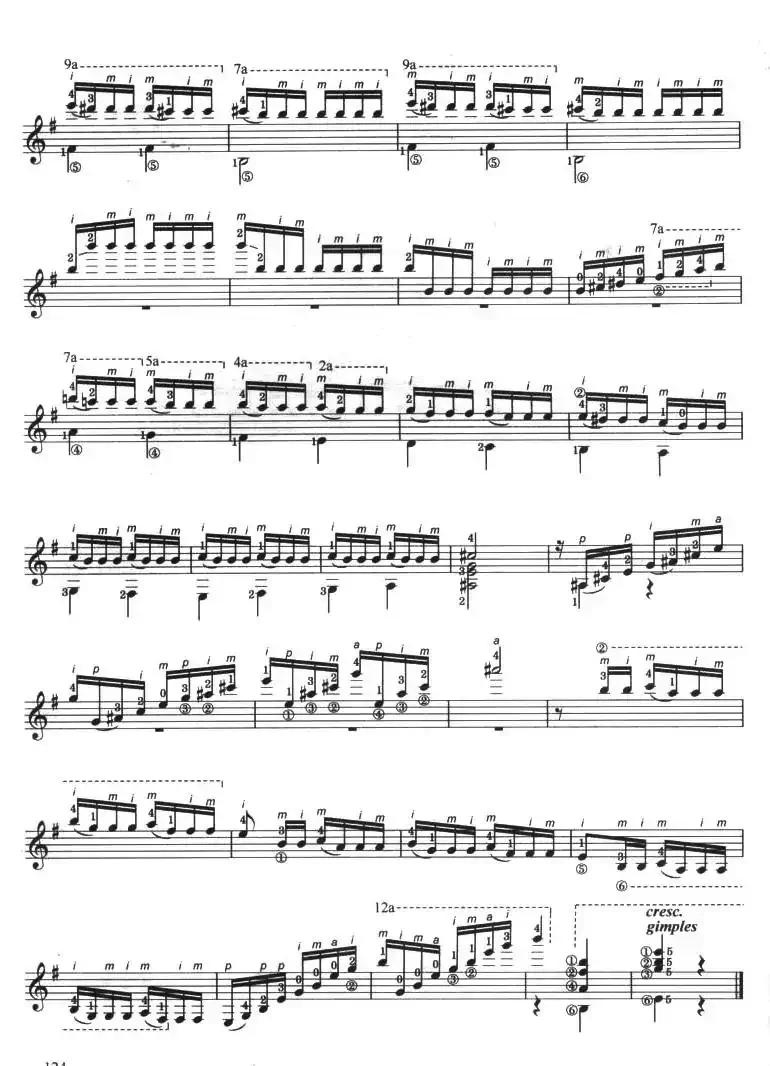 古典吉他考级七级外国乐曲C组（2、蜂鸟）