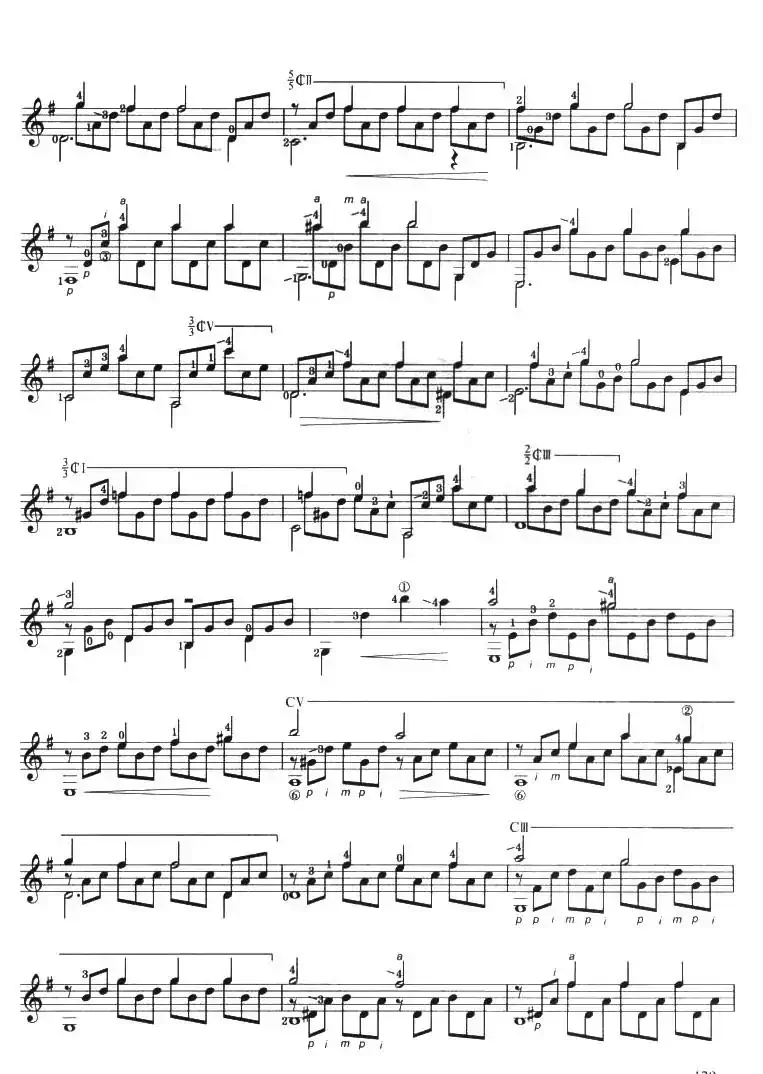 古典吉他考级八级练习曲（2首）