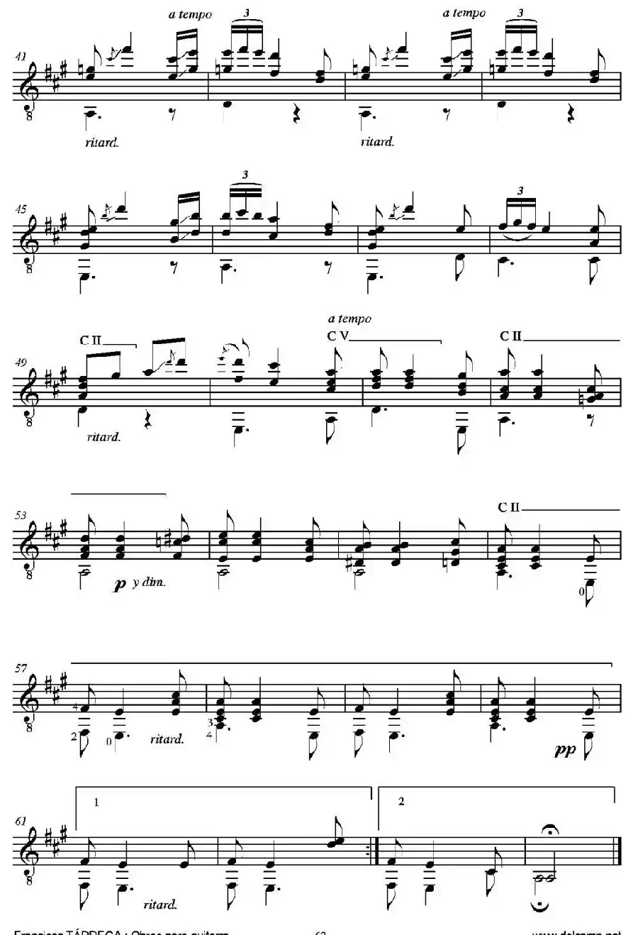 DANZA ODALISCA(En la mayor)（古典吉他）