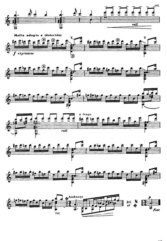 魏拉罗伯斯前奏曲五首·3（古典吉他）
