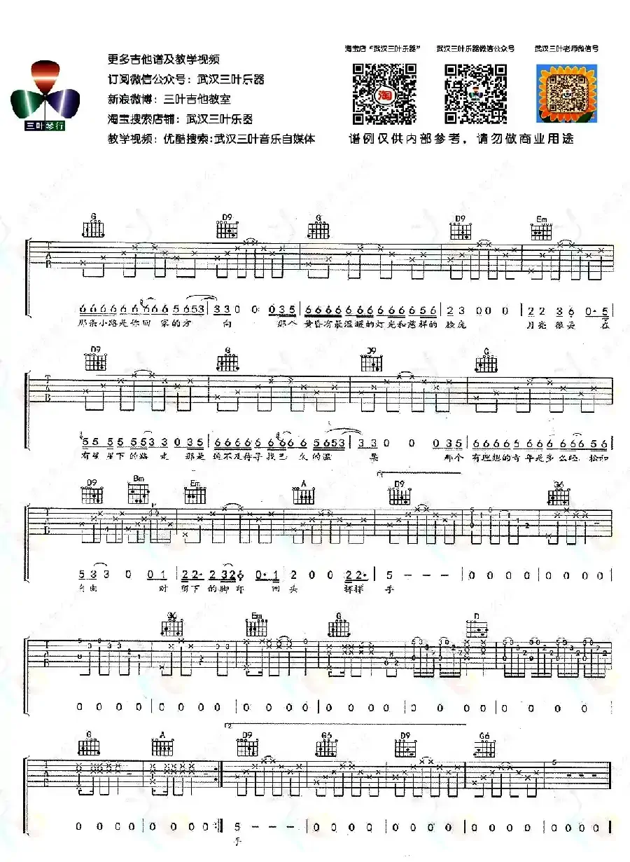 背影（赵雷词曲、武汉三叶乐器编配版）