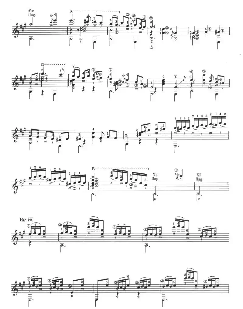 古典吉他考级十级外国乐曲A组（3、威尼斯狂欢节主题与变奏）