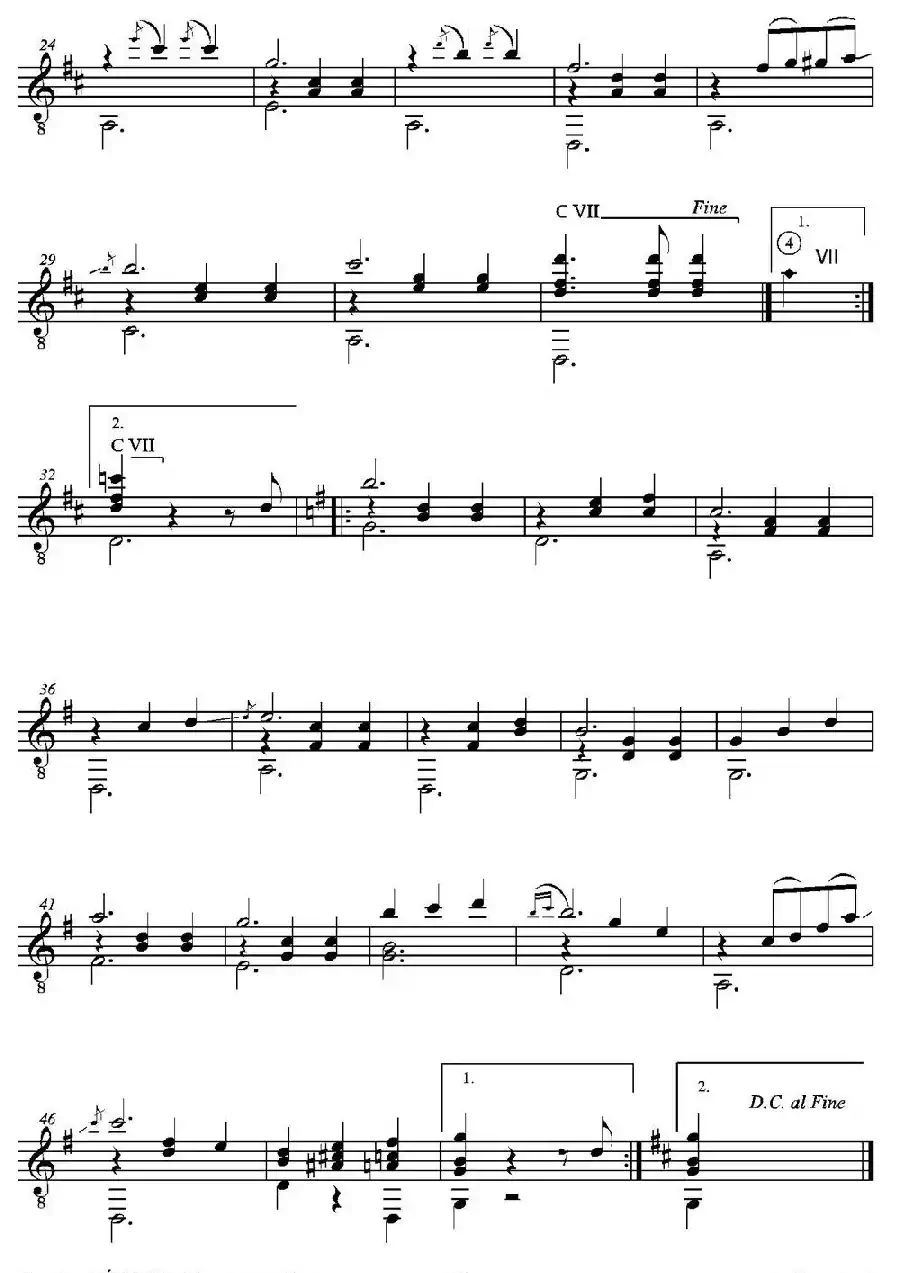 VALS(En re mayor)（古典吉他）