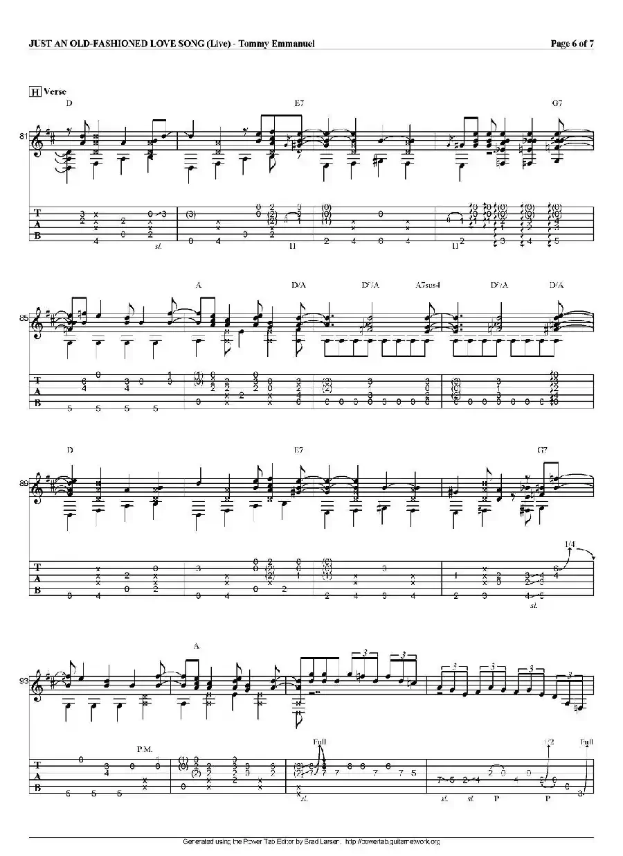 tommy emmanuel：just an old fashioned love song（指弹吉他）